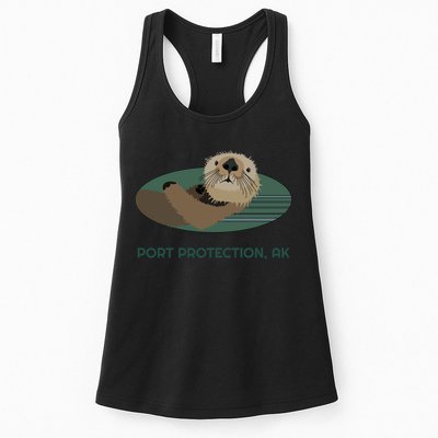 Cute Otter Port Protection Alaska Coast Resident Fisherman Funny Gift Womens Tank Top