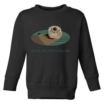 Cute Otter Port Protection Alaska Coast Resident Fisherman Funny Gift Toddler Sweatshirt