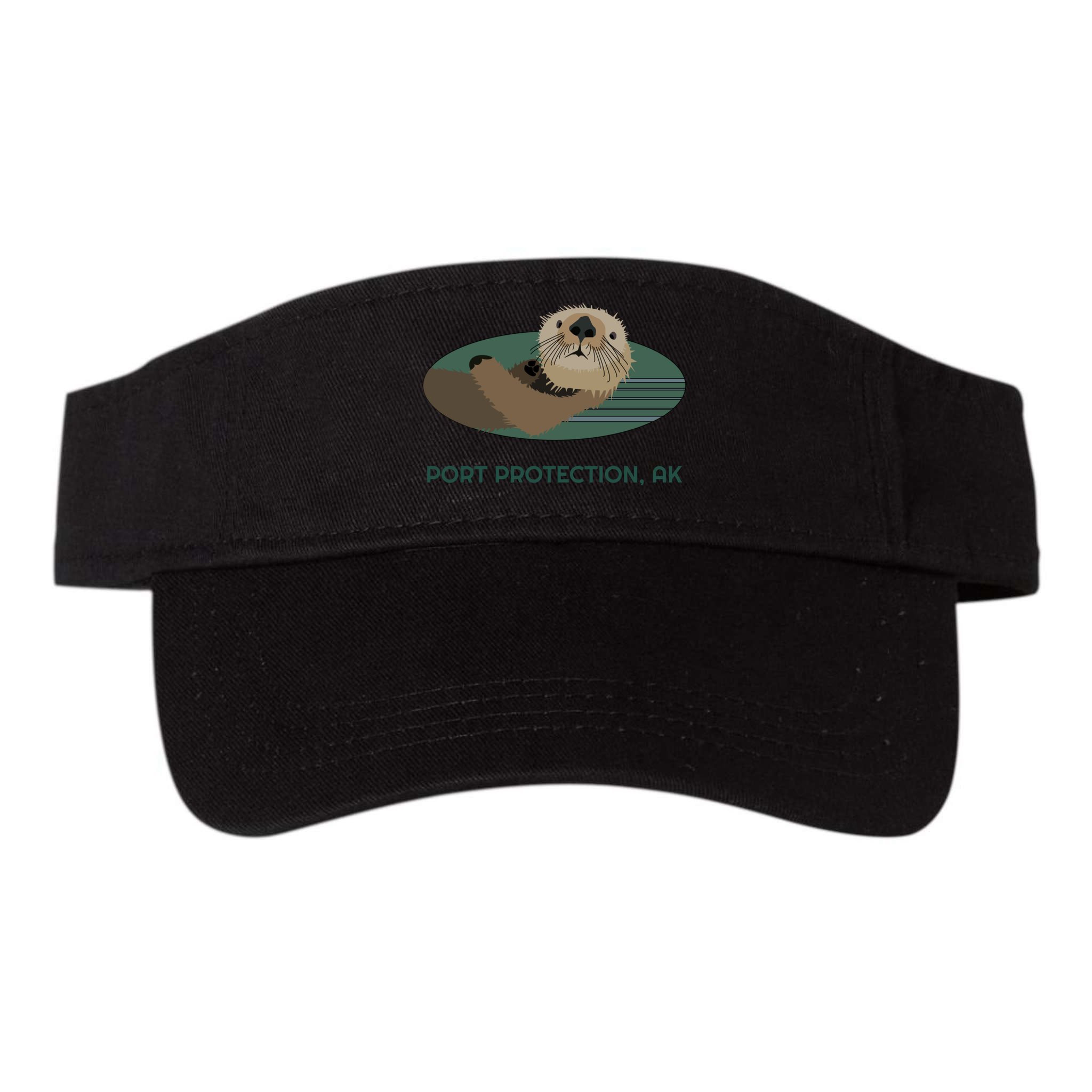 Cute Otter Port Protection Alaska Coast Resident Fisherman Funny Gift Visor