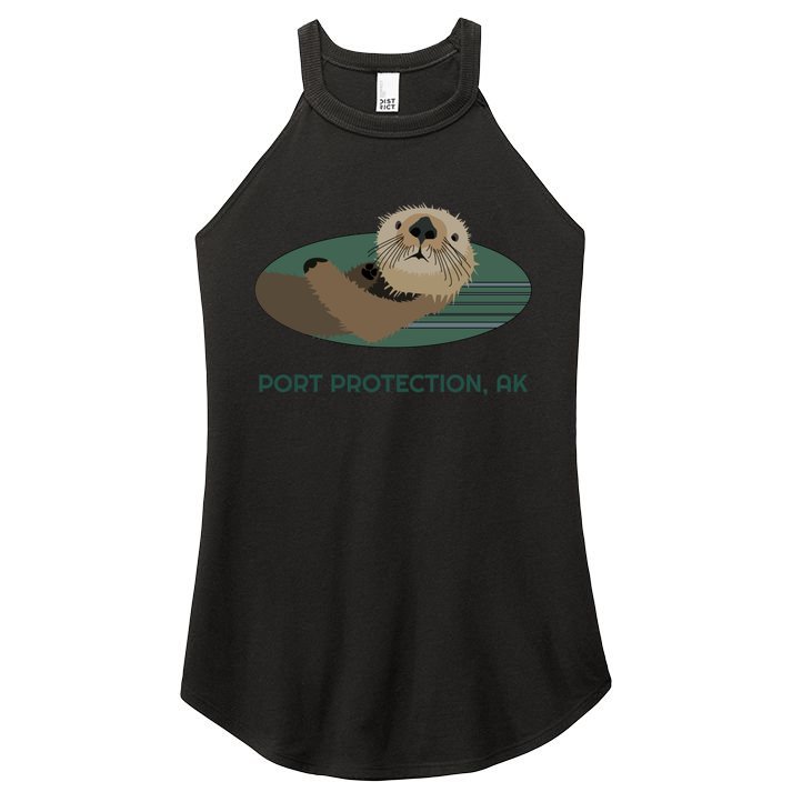 Cute Otter Port Protection Alaska Coast Resident Fisherman Funny Gift Women's Perfect Tri Rocker Tank