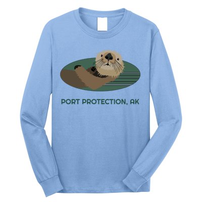 Cute Otter Port Protection Alaska Coast Resident Fisherman Funny Gift Long Sleeve Shirt