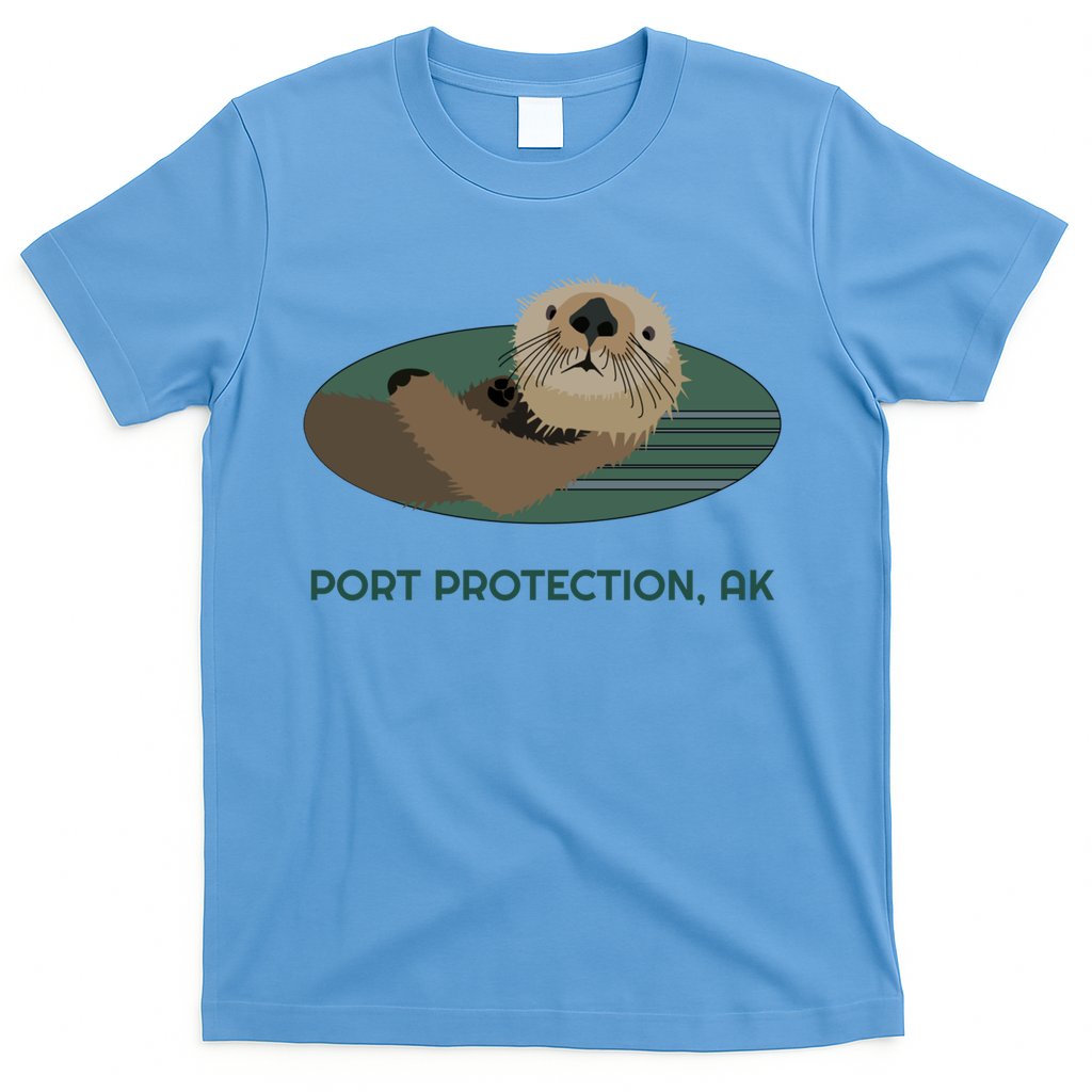 Cute Otter Port Protection Alaska Coast Resident Fisherman Funny Gift T-Shirt