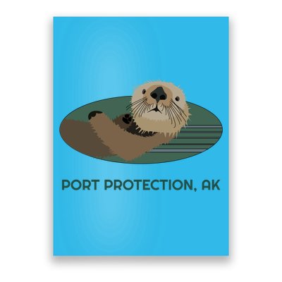 Cute Otter Port Protection Alaska Coast Resident Fisherman Funny Gift Poster