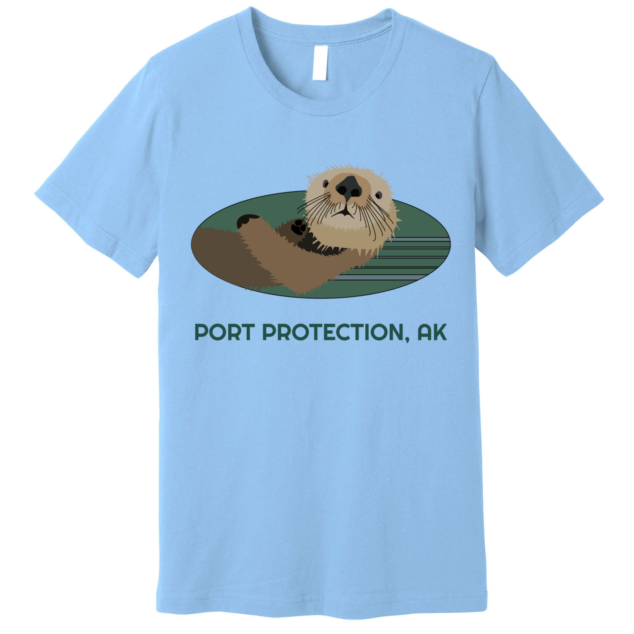 Cute Otter Port Protection Alaska Coast Resident Fisherman Funny Gift Premium T-Shirt