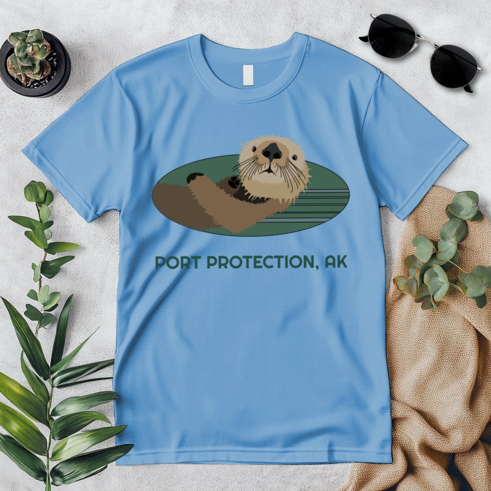 Cute Otter Port Protection Alaska Coast Resident Fisherman Funny Gift Premium T-Shirt