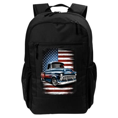 Classic Old Pickup Truck American Flag 4th Of July Patriotic Backpack