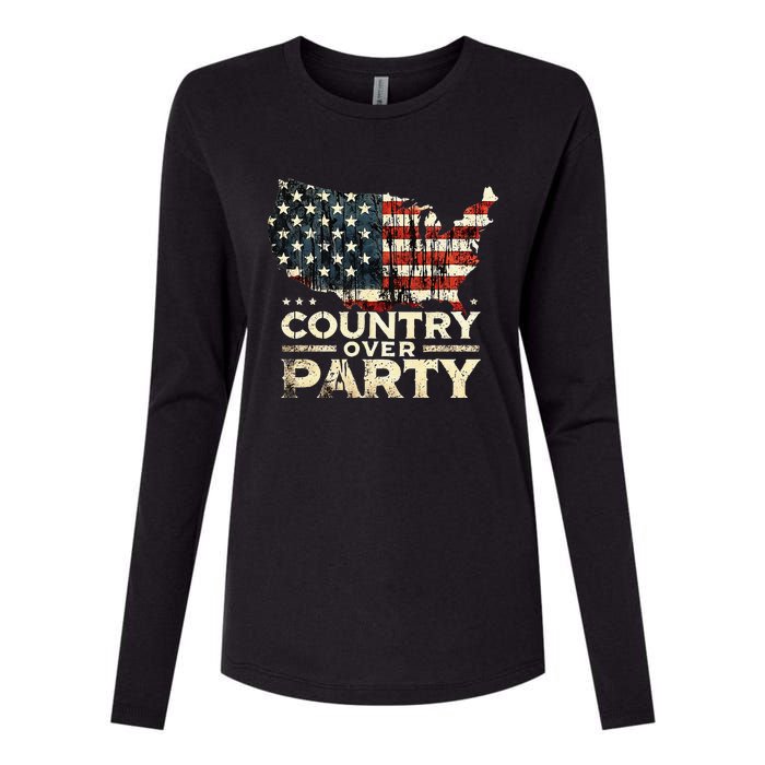 Country Over Party Democracy Matters Womens Cotton Relaxed Long Sleeve T-Shirt