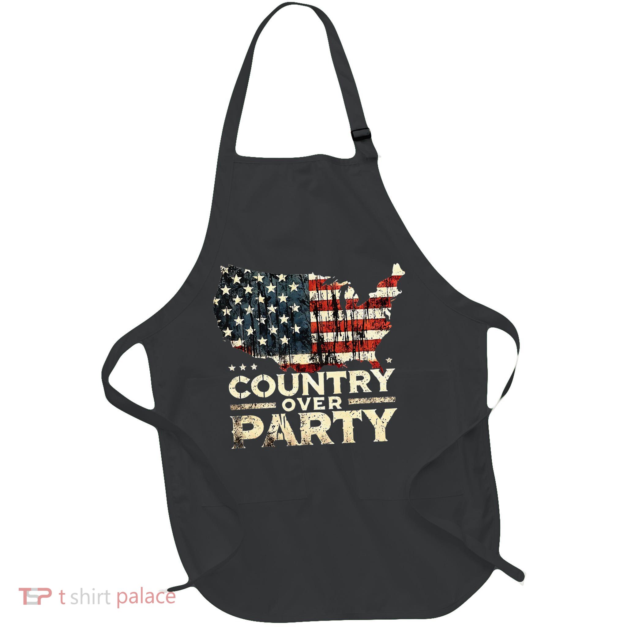 Country Over Party Democracy Matters Full-Length Apron With Pockets