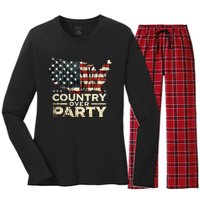 Country Over Party Democracy Matters Women's Long Sleeve Flannel Pajama Set 