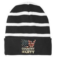 Country Over Party Democracy Matters Striped Beanie with Solid Band