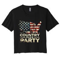 Country Over Party Democracy Matters Women's Crop Top Tee