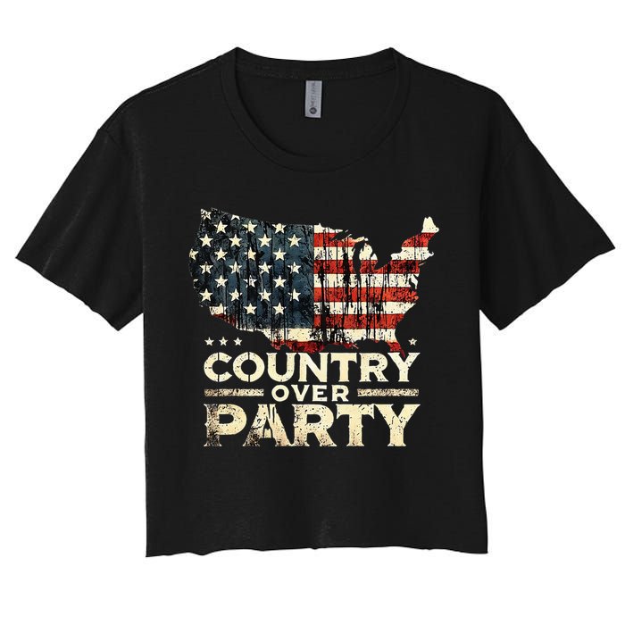 Country Over Party Democracy Matters Women's Crop Top Tee