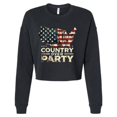 Country Over Party Democracy Matters Cropped Pullover Crew