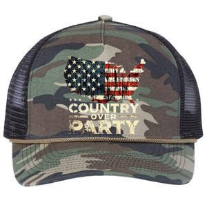 Country Over Party Democracy Matters Retro Rope Trucker Hat Cap