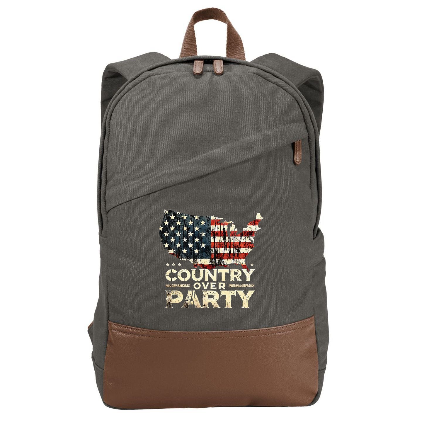 Country Over Party Democracy Matters Cotton Canvas Backpack