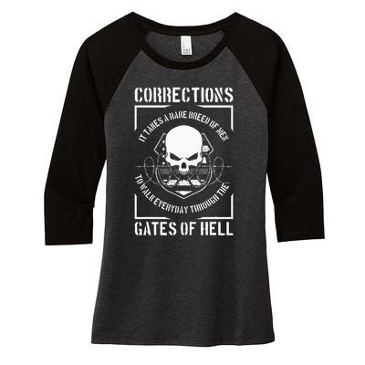 Correctional Officer Proud Corrections Officer Women's Tri-Blend 3/4-Sleeve Raglan Shirt