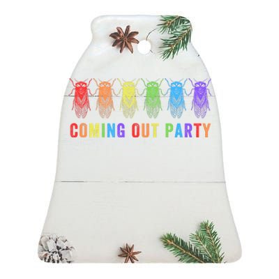 Coming Out Party Cicadas Bug Enthusiast Cicada Emergence Cicada Summer 2024 Ceramic Bell Ornament