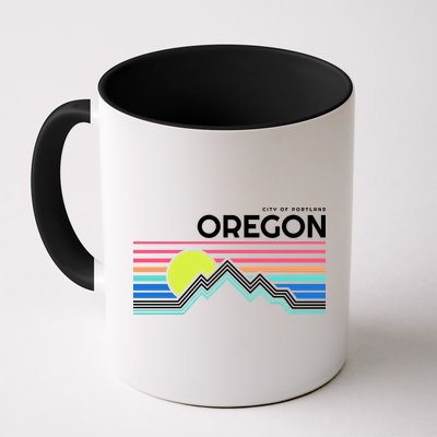 City Of Portland Oregon Retro Sunset Mug