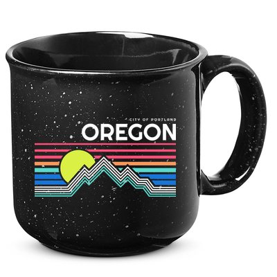 City Of Portland Oregon Retro Sunset 15oz Campfire Ceramic Mug