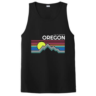 City Of Portland Oregon Retro Sunset PosiCharge Competitor Tank