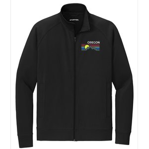 City Of Portland Oregon Retro Sunset Stretch Full-Zip Cadet Jacket