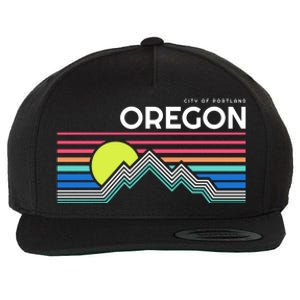 City Of Portland Oregon Retro Sunset Wool Snapback Cap