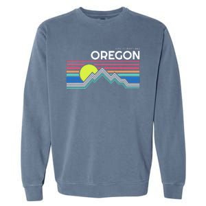 City Of Portland Oregon Retro Sunset Garment-Dyed Sweatshirt