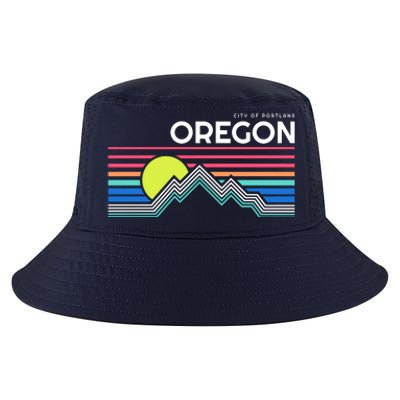 City Of Portland Oregon Retro Sunset Cool Comfort Performance Bucket Hat