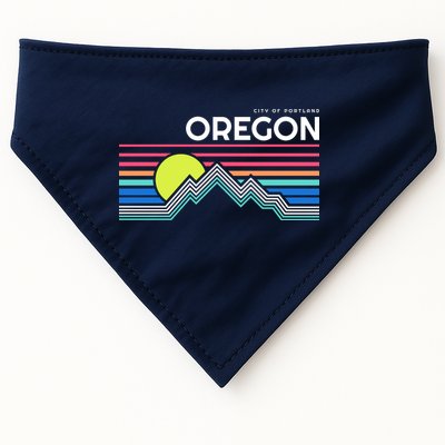 City Of Portland Oregon Retro Sunset USA-Made Doggie Bandana