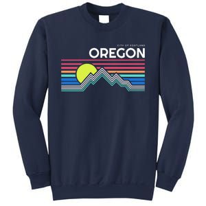 City Of Portland Oregon Retro Sunset Sweatshirt