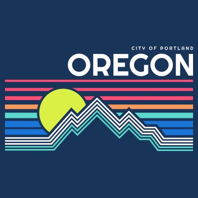 City Of Portland Oregon Retro Sunset T-Shirt