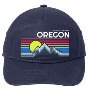 City Of Portland Oregon Retro Sunset 7-Panel Snapback Hat