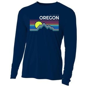 City Of Portland Oregon Retro Sunset Cooling Performance Long Sleeve Crew