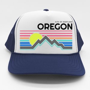 City Of Portland Oregon Retro Sunset Trucker Hat