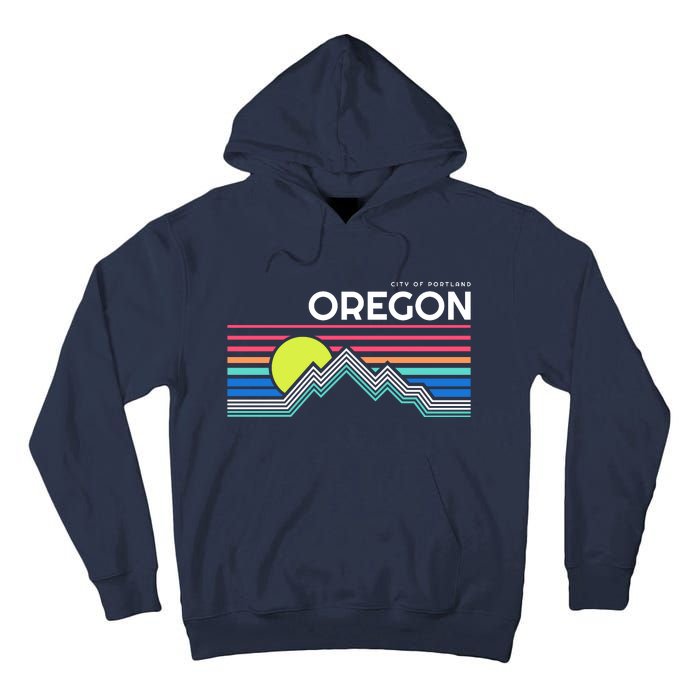 City Of Portland Oregon Retro Sunset Tall Hoodie