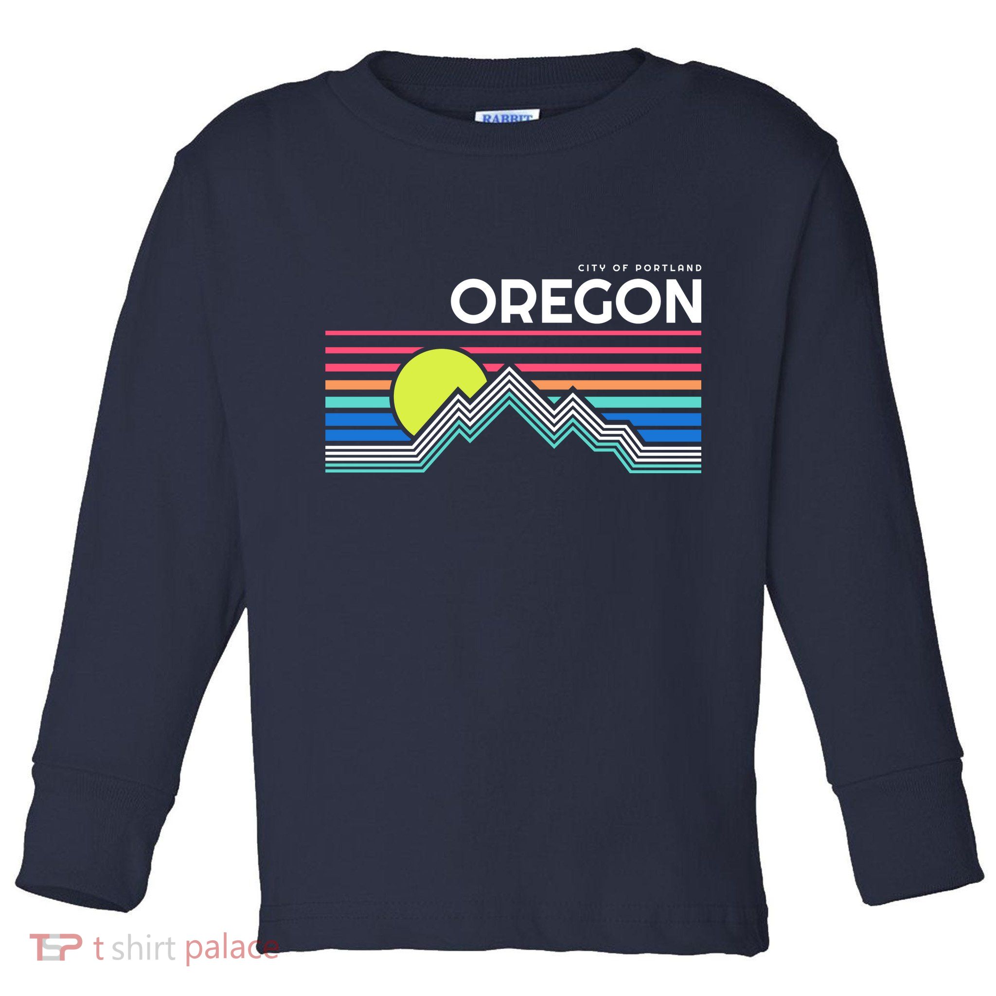 City Of Portland Oregon Retro Sunset Toddler Long Sleeve Shirt
