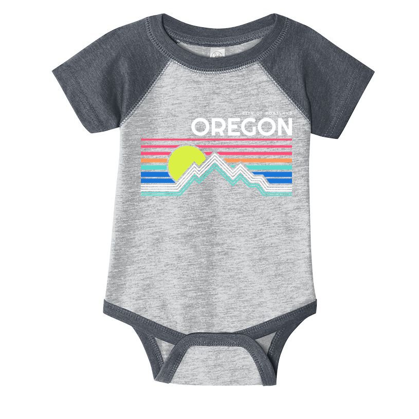 City Of Portland Oregon Retro Sunset Infant Baby Jersey Bodysuit