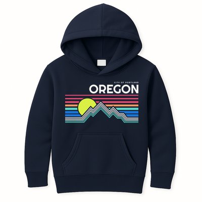 City Of Portland Oregon Retro Sunset Kids Hoodie