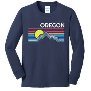 City Of Portland Oregon Retro Sunset Kids Long Sleeve Shirt