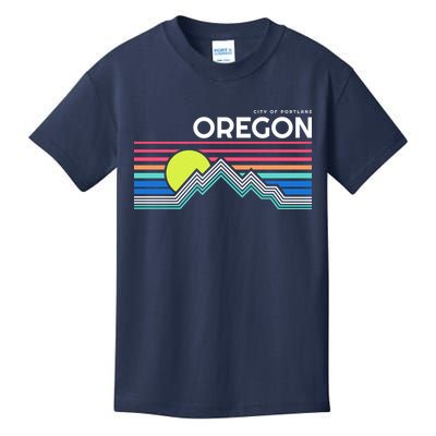 City Of Portland Oregon Retro Sunset Kids T-Shirt
