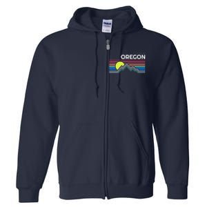 City Of Portland Oregon Retro Sunset Full Zip Hoodie