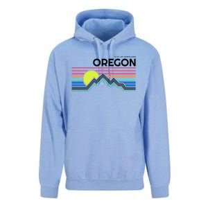 City Of Portland Oregon Retro Sunset Unisex Surf Hoodie