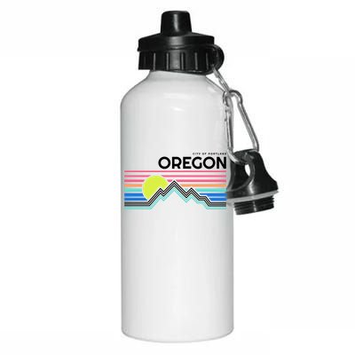 City Of Portland Oregon Retro Sunset Aluminum Water Bottle 