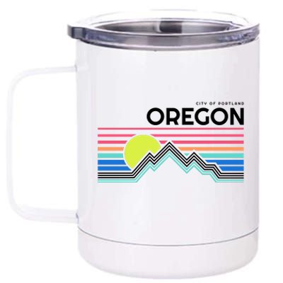 City Of Portland Oregon Retro Sunset 12 oz Stainless Steel Tumbler Cup