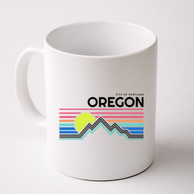 City Of Portland Oregon Retro Sunset Coffee Mug