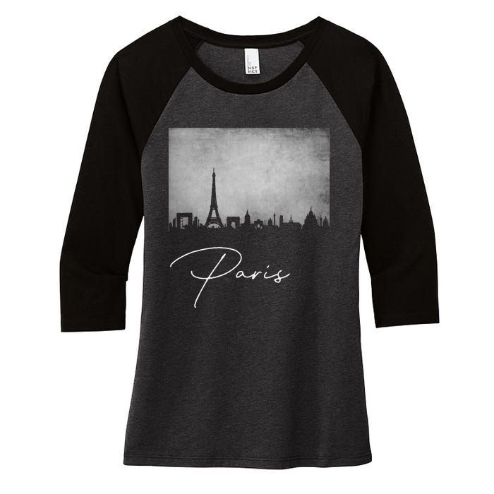 City Of Paris France Women's Tri-Blend 3/4-Sleeve Raglan Shirt