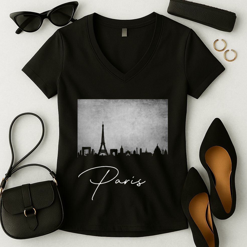 City Of Paris France Women's V-Neck T-Shirt