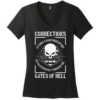 Correctional Officer Proud Corrections Officer Women's V-Neck T-Shirt