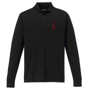 City Of Paris France Performance Long Sleeve Polo