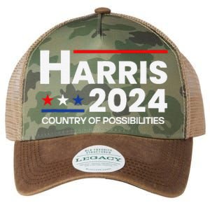 Country Of Possibilities Kamalaharris 2024 President Vote Legacy Tie Dye Trucker Hat